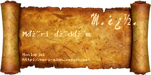 Méri Ádám névjegykártya